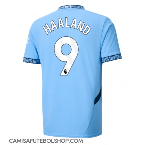 Camisa de time de futebol Manchester City Erling Haaland #9 Replicas 1º Equipamento 2024-25 Manga Curta